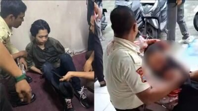 Dokumentasi penangkapan terduga pelaku pembacokan mahasiswi UIN Suska Riau oleh pihak keamanan kampus dan kepolisian. (Dok. HO/Faktakalbar.id)