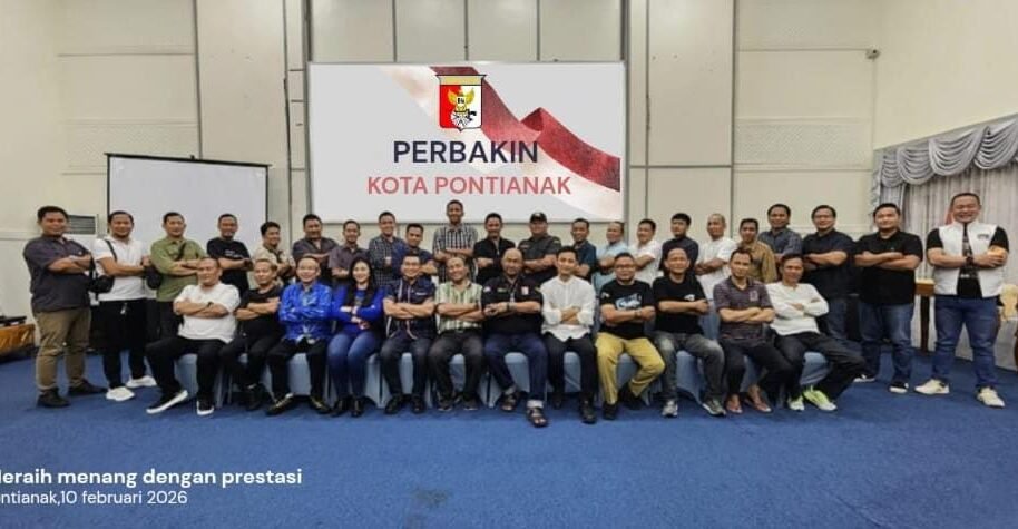 Pertemuan perdana jajaran pengurus Perbakin Kota Pontianak periode 2025–2029 di Aula Rumah Dinas Wakil Wali Kota, Selasa (10/2/2026).