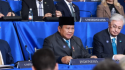 Presiden Republik Indonesia Prabowo Subianto saat menghadiri pertemuan perdana Dewan Perdamaian untuk Gaza bersama para pemimpin negara lainnya. (Dok. Tim Media Presiden)