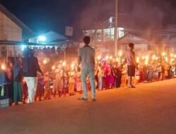 Semarak Pawai Obor di Desa Kedukul Mukok: Cahaya Syiar Sambut Bulan Suci