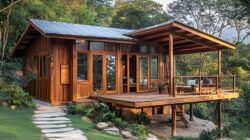 Ilustrasi - Rumah kayu memiliki daya tarik estetika yang tinggi dan memberikan suasana sejuk bagi penghuninya. (Dok. Ist)