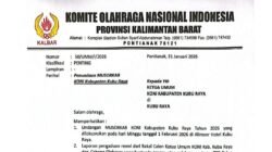 Surat resmi pemberitahuan penundaan Musorkab KONI Kabupaten Kubu Raya yang dikeluarkan oleh KONI Provinsi Kalimantan Barat tertanggal 31 Januari 2026. (Dok. HO/Faktakalbar.id)