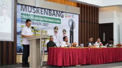 Wali Kota Pontianak Edi Rusdi Kamtono memberikan sambutan saat membuka Musrenbang RKPD 2027 Kecamatan Pontianak Utara di Aula CU Pancur Kasih. (Dok. HO/Faktakalbar.id)
