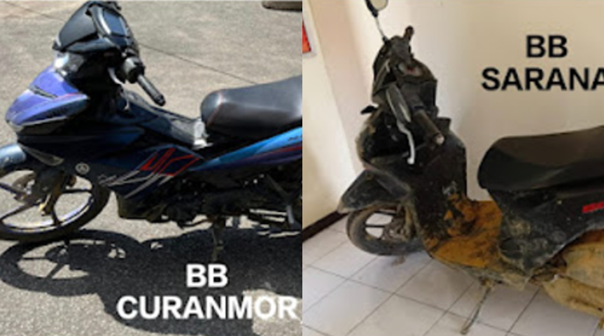 Barang bukti sepeda motor terkait tindak pidana pencurian di wilayah Kabupaten Sekadau.