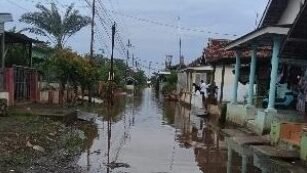 Kondisi sejumlah titik yang sebelumnya banjir di Kabupaten Mojokerto, Jawa Timur, telah surut pada Senin (23/3). Sumber foto: BPBD Kabupaten Mojokerto.