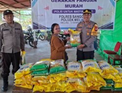 Ratusan Warga Antusias Serbu Pasar Beras Murah di Mapolsek Meliau Sanggau