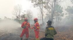 "Titik api karhutla kembali muncul di Rasau Jaya, Kubu Raya. Simak perjuangan petugas memadamkan api di tengah ibadah puasa meski terkendala sumber air dan mesin pompa yang melemah. "