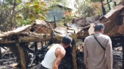 Kondisi area permukiman warga pascainsiden kebakaran yang menghanguskan rumah seorang petani lanjut usia di Kecamatan Pengkadan, Kabupaten Kapuas Hulu.