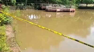 Lokasi kejadian dua anak yang ditemukan meninggal dunia usai tenggelam di kawasan kolam belakang Taman Kota Intan (TKI) Ngabang, Kabupaten Landak, Selasa (24/3/2026).