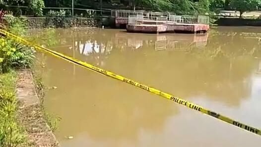 Lokasi kejadian dua anak yang ditemukan meninggal dunia usai tenggelam di kawasan kolam belakang Taman Kota Intan (TKI) Ngabang, Kabupaten Landak, Selasa (24/3/2026).