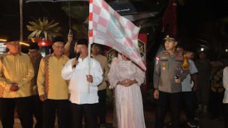 pawai takbir menyambut Hari Raya Idulfitri 1447 Hijriah di halaman Kantor Bupati Sanggau, Jumat (20/3/2026) malam.