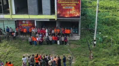 Posko Penanganan Karhutla Kota Pontianak di Jalan Sepakat 2 ujung Kecamatan Pontianak Tenggara.