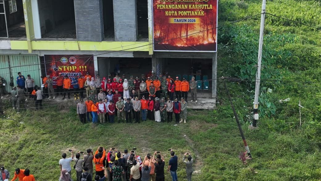 Posko Penanganan Karhutla Kota Pontianak di Jalan Sepakat 2 ujung Kecamatan Pontianak Tenggara.