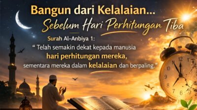 Ilustrasi AI - Menggali pelajaran berharga dari Surah Al-Anbiya tentang kelalaian manusia di dunia modern dan bagaimana menjadikannya momentum kesadaran spiritual. (Dok: HO/Faktakalbar.id)