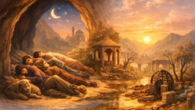 Ilustrasi AI - Mengambil pelajaran berharga dari empat kisah utama dalam Surah Al-Kahfi untuk menghadapi fitnah zaman, konflik global, dan dinamika geopolitik modern. (Dok. Gusti Hardiansyah)