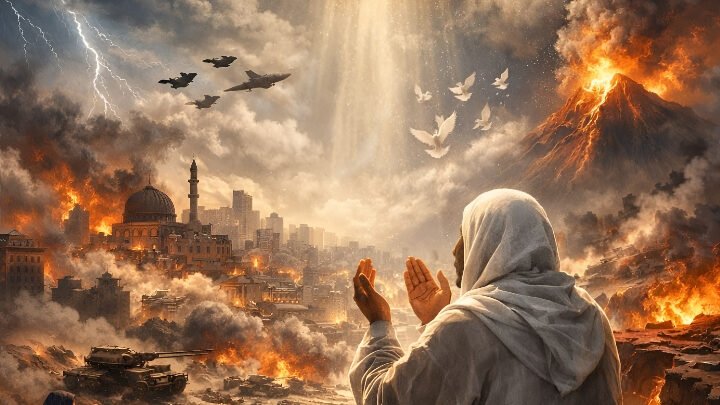 Ilustrasi AI - Surah Maryam hadir sebagai oase spiritual di zaman modern. Mengajarkan bahwa doa, kesabaran, dan tauhid adalah fondasi hidup di tengah kegelisahan. (Dok. Ist)