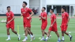 Skuad Timnas Indonesia saat berlatih jelang laga FIFA Series 2026 melawan Saint Kitts & Nevis di Stadion Utama Gelora Bung Karno, Jumat (27/3/2026).