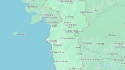 Peta bentang alam Kabupaten Ketapang yang sangat luas menjadi alasan utama urgensi pembentukan wilayah administratif baru demi pemerataan pembangunan.