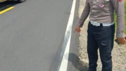 Pihak kepolisian melakukan olah tempat kejadian perkara dan mengamankan kendaraan usai terjadinya insiden kecelakaan lalu lintas di ruas Jalan Trans Kalimantan.