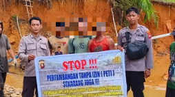 Polsek Nanga Taman datangi sejumlah lokasi untuk tertibkan aktivitas PETI di Nanga Taman.