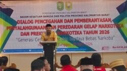 Sekretaris Daerah Kabupaten Sanggau, Aswin Khatib, saat memberikan keterangan terkait pentingnya peran aktif masyarakat dalam memberantas peredaran narkoba.