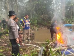 Aparat Gabungan Musnahkan Mesin Tambang dalam Penertiban PETI di Tayan Hulu