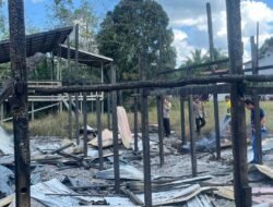 Bangunan Rumah Betang di Desa Poring Melawi Ludes Terbakar, Kerugian Diperkirakan Ratusan Juta