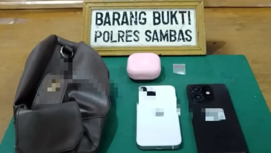 Sejumlah barang bukti tindak pidana narkotika jenis sabu yang diamankan oleh jajaran Satresnarkoba Polres Sambas dalam operasi penangkapan di Desa Pendawan.