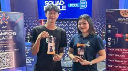 Salah Satu Fasilitas stan promosi resmi turnamen bola voli internasional AVC 2026 Men's Champions League yang didirikan di kawasan GOR Amongrogo, Kota Yogyakarta.