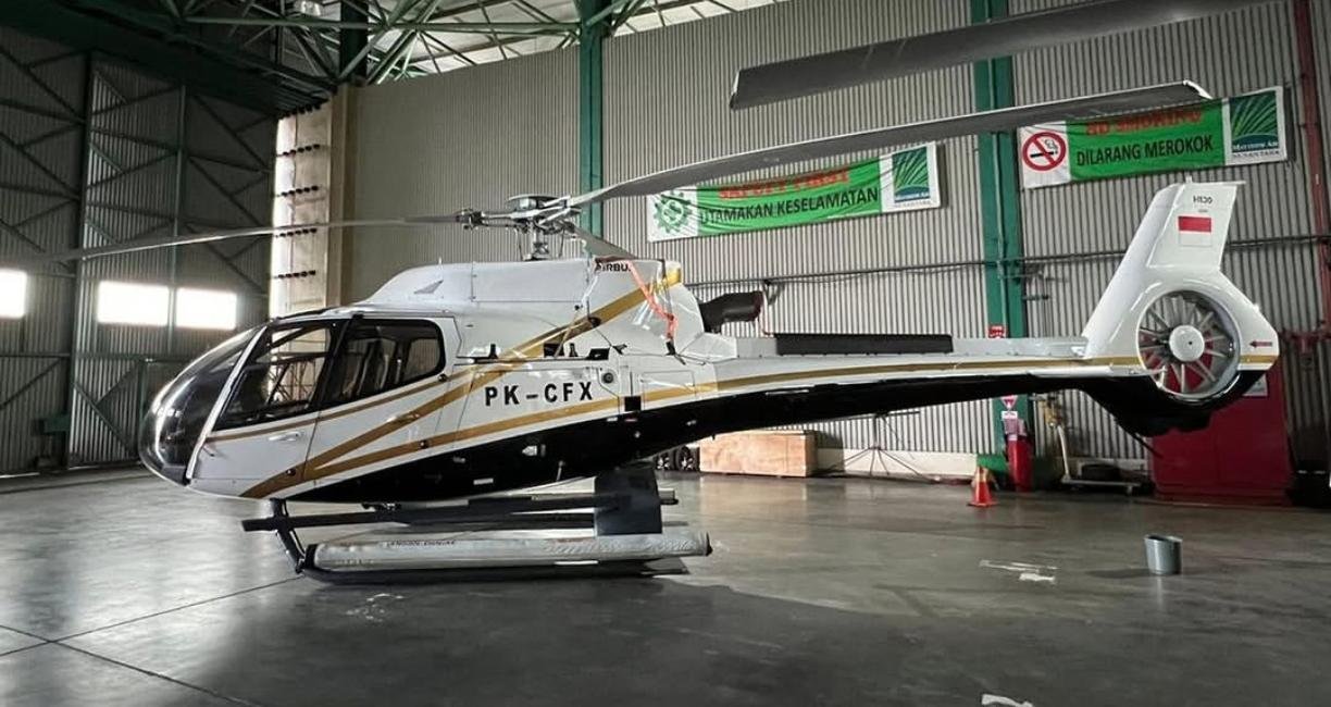 Ilustrasi - Helikopter PK-CFX yang jatuh di kawasan hutan lebat Kecamatan Nanga Taman, Kabupaten Sekadau. (Dok. Ist)