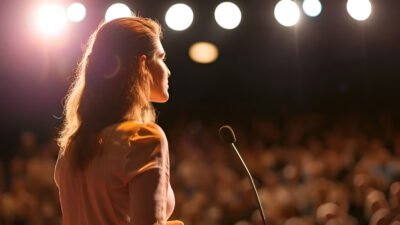 Ilustrasi - Temukan cara praktis tampil berwibawa dan percaya diri saat berbicara di depan umum menurut ahli public speaking agar pesan Anda lebih dipercaya. (Dok. Ist)