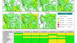 Infografis resmi BMKG yang menunjukkan peta sebaran potensi hujan harian untuk wilayah kabupaten dan kota di Kalimantan Barat pada 26 April 2026.