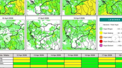 BMKG: Waspada Hujan Petir dan Angin Kencang di Kalbar pada Minggu 12 April 2026