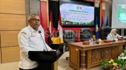 Sekretaris Daerah Sanggau Aswin Khatib memimpin konsultasi publik usulan Raperda Izin Membuka Tanah Negara di ruang rapat Daranante.