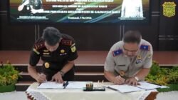 Penandatanganan Perjanjian Kerja Sama antara Kejaksaan Tinggi Kalimantan Barat dan Kanwil BPN Provinsi Kalbar di Aula Burhanuddin Lopa.