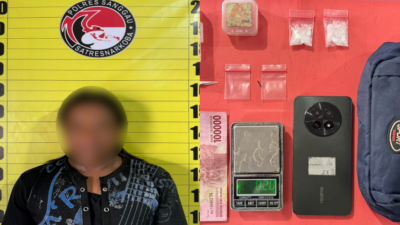Tersangka (HD) pengedar sabu di Kembayan dengan barang bukti 4,42. (Dok. Ist)