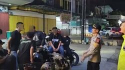 Jajaran kepolisian saat mengamankan belasan kendaraan bermotor yang terlibat dalam aktivitas balapan ilegal di kawasan Kota Sintang.