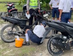 Satlantas Polres Landak Sosialisasi Larangan Knalpot Brong di SMPN 3 Ngabang